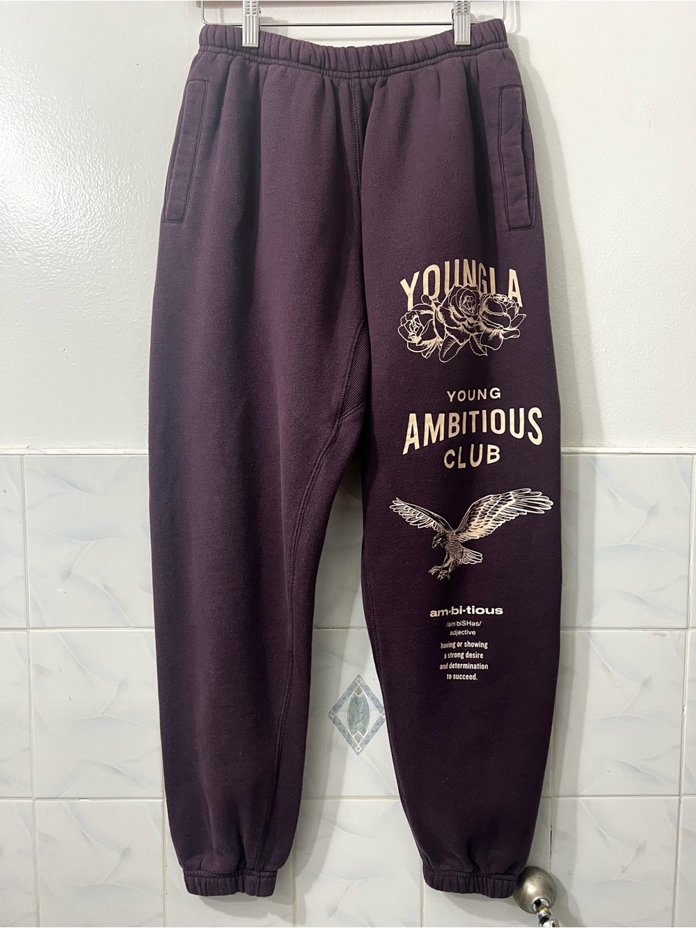 YoungLA Immortal Joggers Purple Men’s M Athleisure Streetwear Urban 100% Cotton